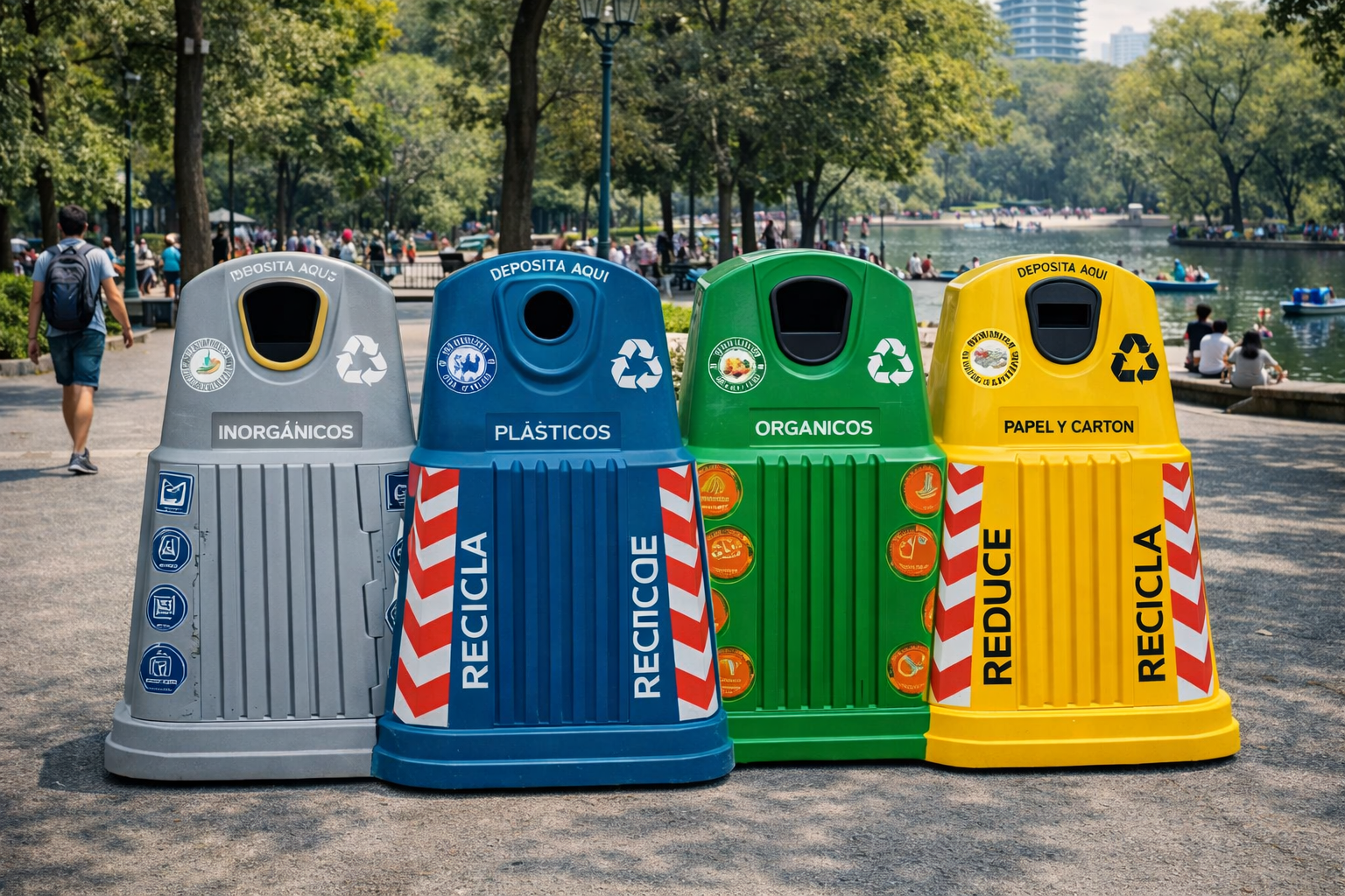 Bote de basura cuadrado grande para interiores