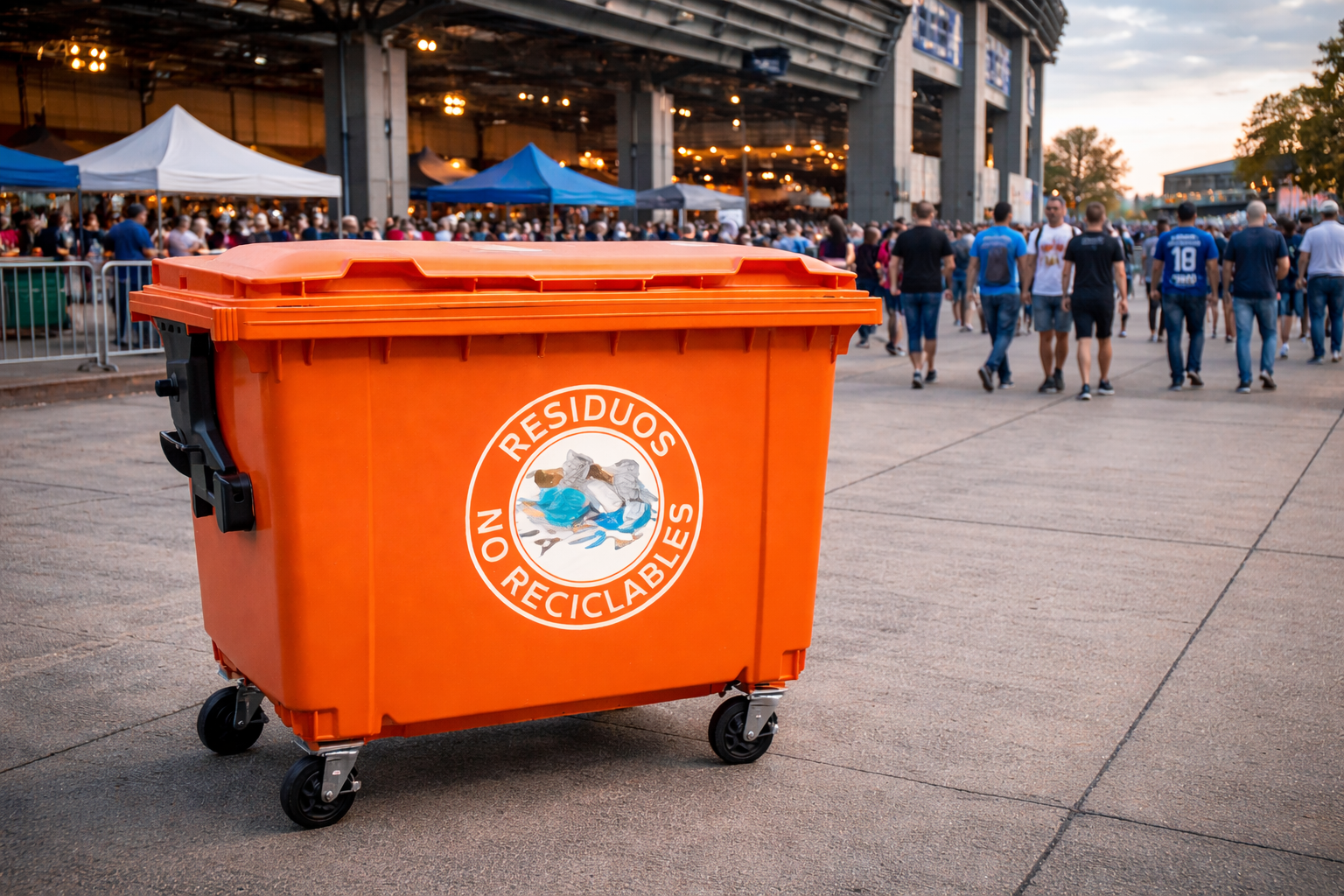 Bote de basura grande con tapa y ruedas para exteriores e interiores