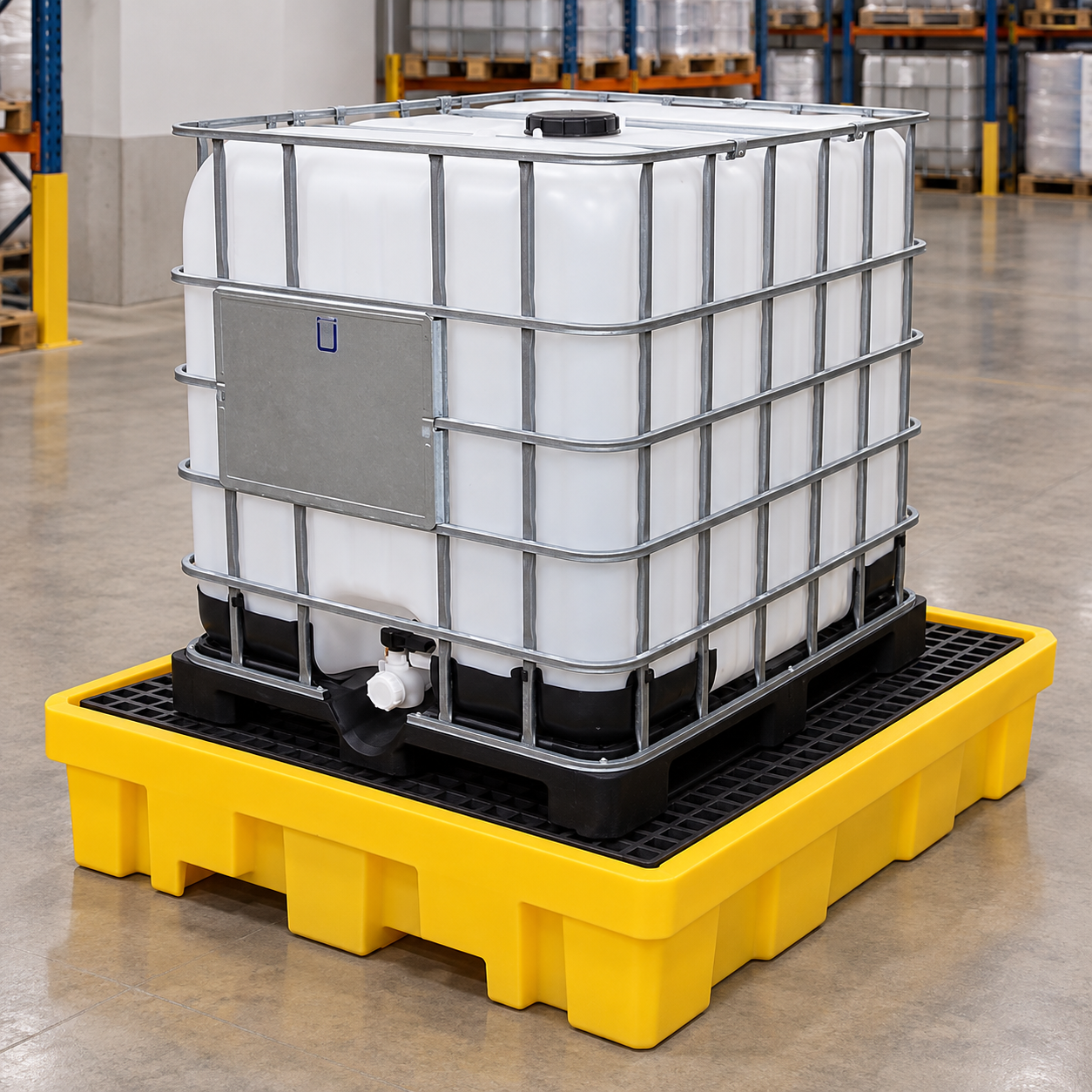 IBC tote almacenamiento agua industrial BRICKRUS