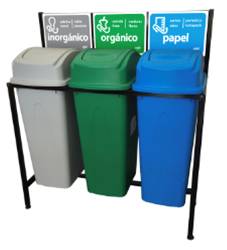 Isla de reciclaje de 3 botes para empresa en Toluca y Lerma Estado de M&eacute;xico