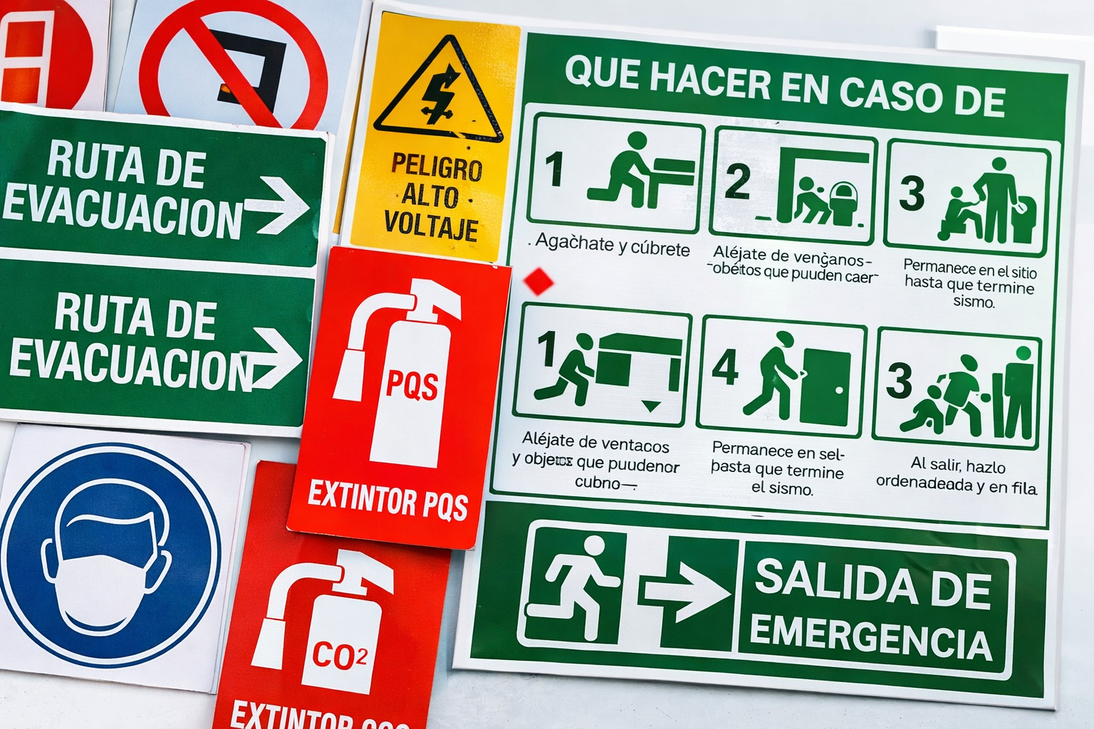Se&ntilde;al&eacute;tica de seguridad industrial evacuaci&oacute;n NOM-026-STPS